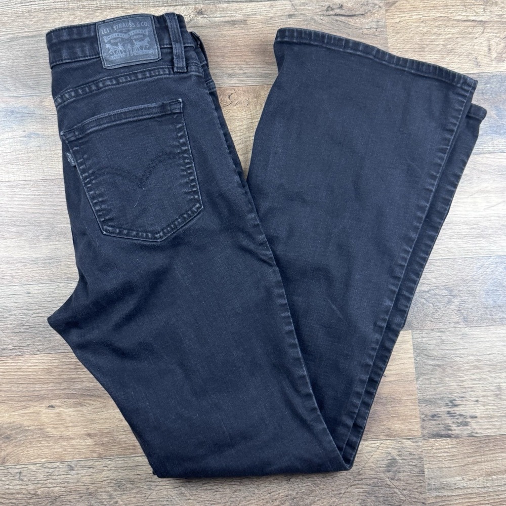 Levi's 726 Flare Jeans Women's 31x32 Black Stretch Denim Classic